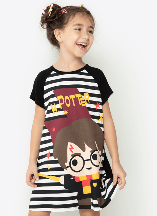 Camisola Manga Curta Infantil Viscolycra Harry Potter