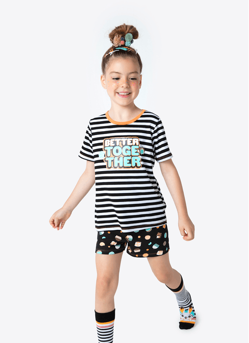 Pijama Manga Curta Menina Teen Viscolycra Better Together