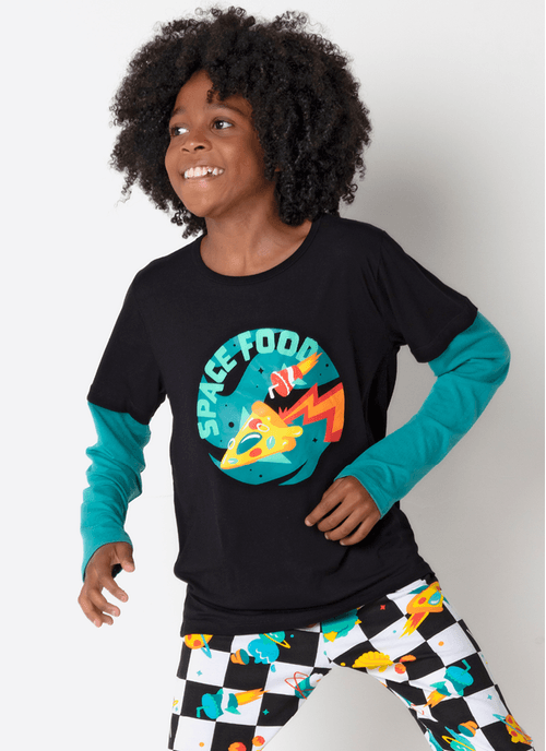 Pijama Manga Longa Viscolycra Menino Teen Space Food