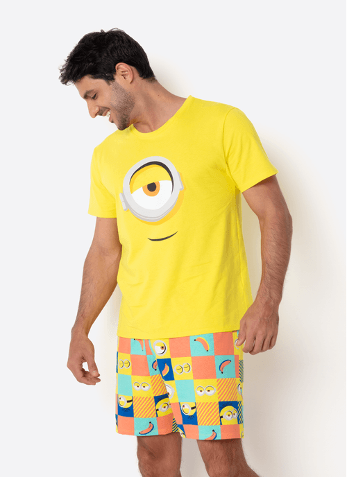 Pijama Manga Curta Masculino Minions