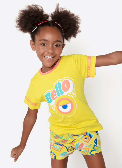 Pijama Manga Curta Viscolycra Menina Minions