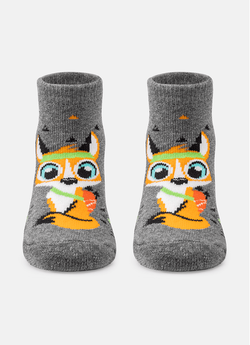 Meia Menino Soquete Antiderrapante Raposa