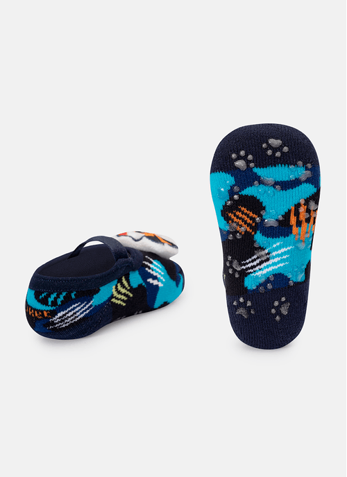 Meia Sapatilha Bebê Menino com Led Tigre Roar