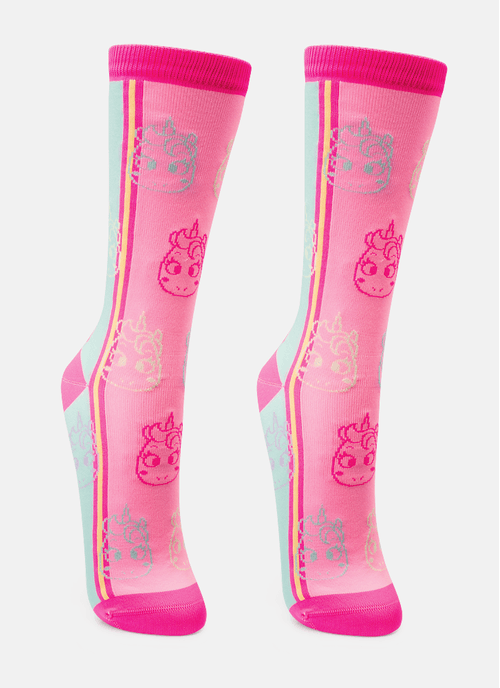 Meia Cano Longo Bebê Menina Unicórnio