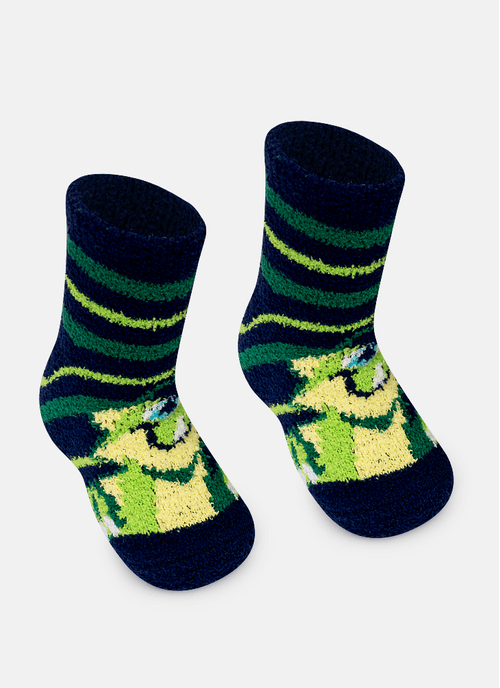 Meia Cano Médio Bebê Menino Soft Jacaré