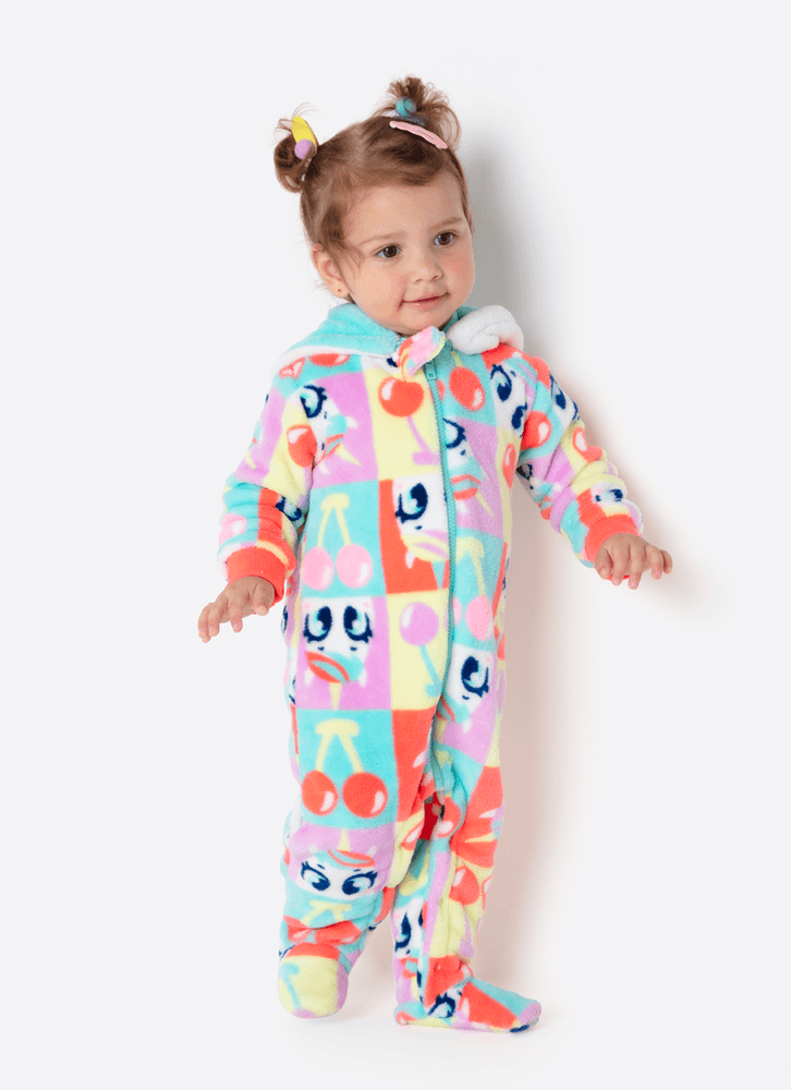 Macacão Manga Longa Soft Bebê Menina Unicórnio Cherry - Puket