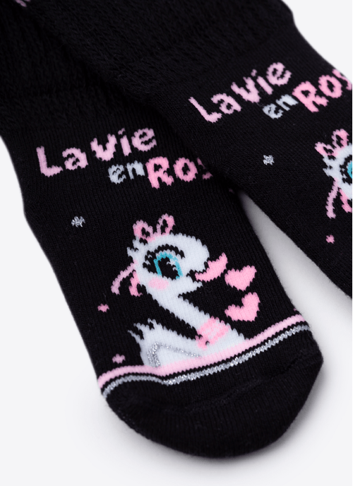 Meia Menina Botinha Antiderrapante Cisne