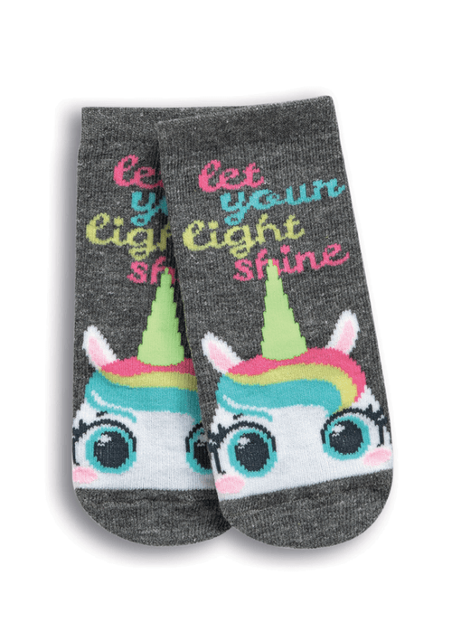 Meia Soquete Bebê Menina Unicórnio Shine - Brilha no Escuro