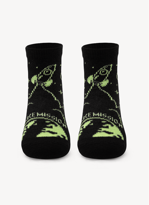 Meia Soquete Bebê Menino Foguete - Brilha no Escuro