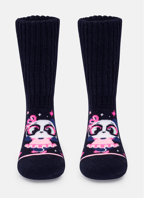 Meia Botinha Antiderrapante Bebê Menina Panda Bailarina