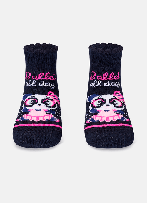 Meia Cano Médio Bebê Menina Panda Bailarina