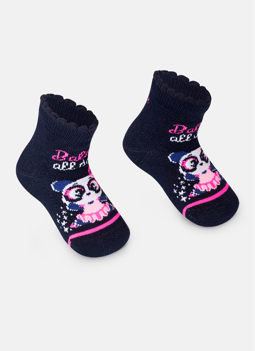 Meia Cano Médio Bebê Menina Panda Bailarina