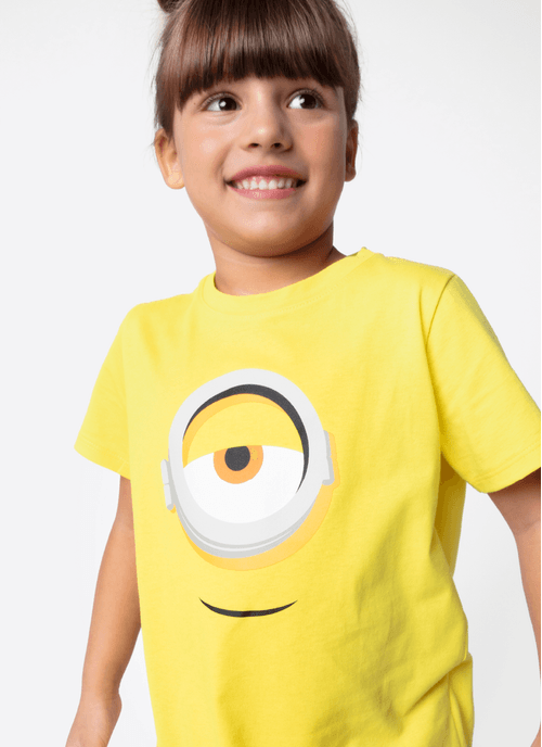 Pijama Manga Curta Algodão Menina Minions