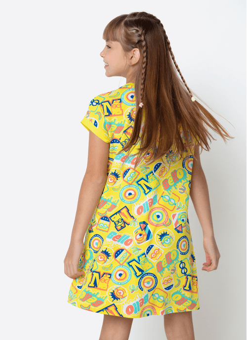 Camisola Manga Curta Viscolycra Menina Teen Minions