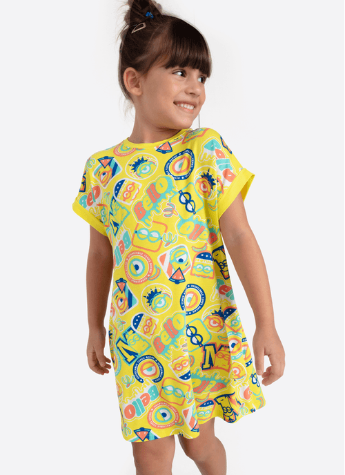 Camisola Manga Curta Viscolycra Menina Minions