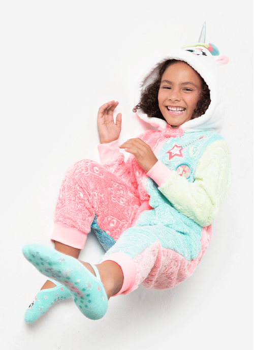 Macacão Manga Longa Menina Soft Unicórnio Popstar Brilha no Escuro