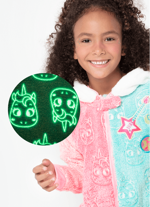 Macacão Manga Longa Menina Soft Unicórnio Popstar Brilha no Escuro