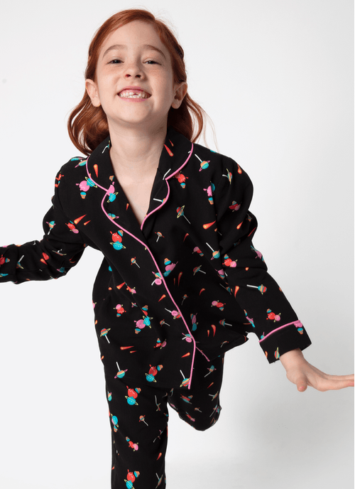 Pijama Manga Longa Viscose Menina Space Food