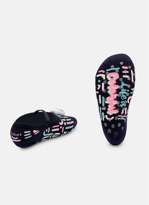 Meia Sapatilha Antiderrapante com LED Menina Unicórnio Colorful
