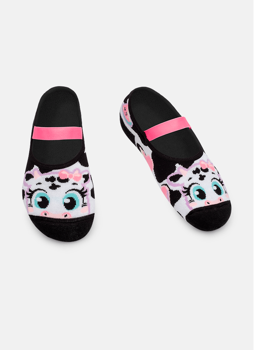 Meia Sapatilha Antiderrapante Feminina Vaca Patches