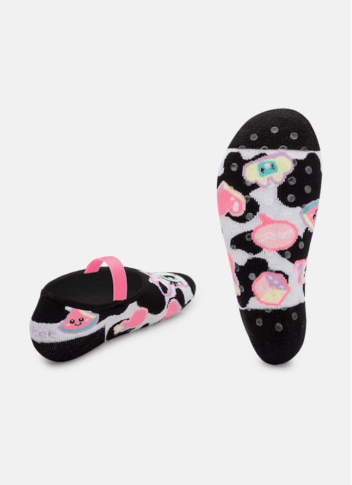 Meia Sapatilha Antiderrapante Feminina Vaca Patches