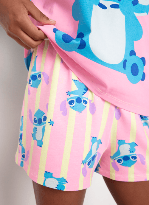 Pijama Manga Curta Viscolycra Menina Teen Stitch