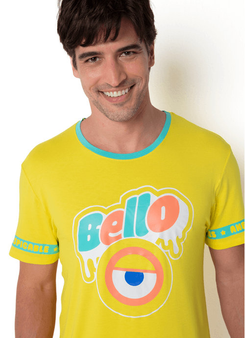 Pijama Manga Curta Viscolycra Masculino Minions