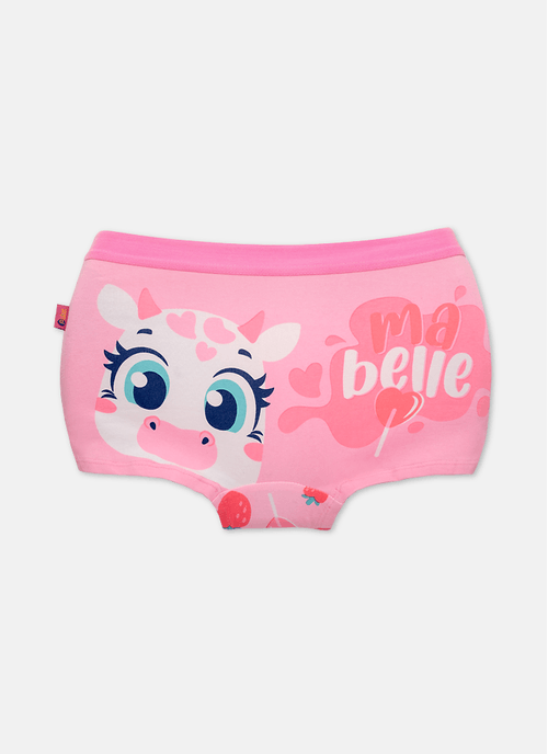 Calcinha BodyShorts Algodão Menina Teen Vaca Romântica