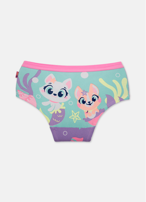 Calcinha Caleçon Algodão Feminina Estampada Pet Sereia