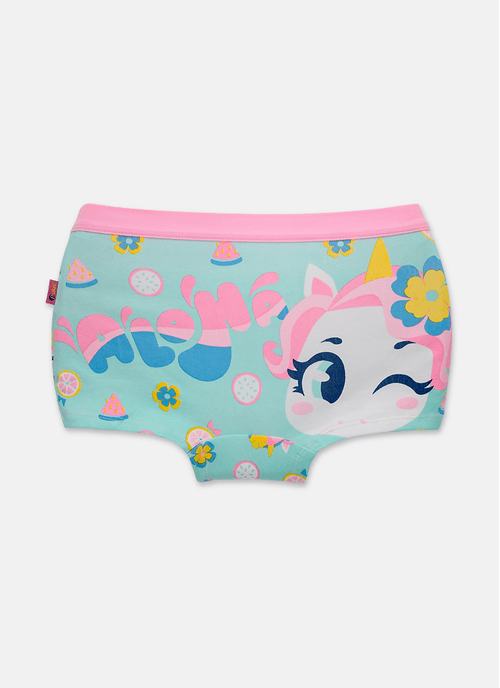 Calcinha BodyShorts Algodão Menina Teen Unicórnio Aloha