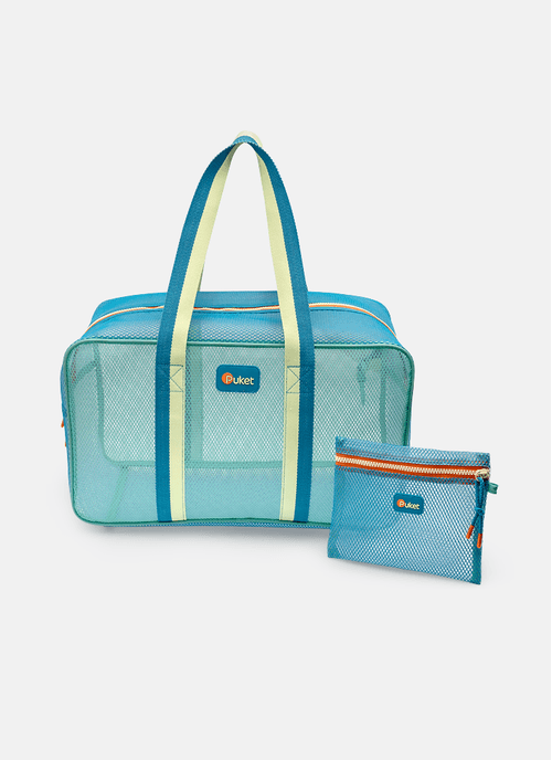 Bolsa Tela Color Block Azul