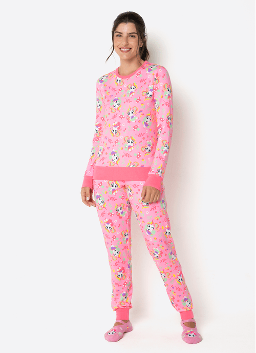 Pijama Manga Longa Feminino Unicórnio Encantado