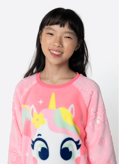 Pijama Manga Longa Soft Menina Teen Unicórnio Encantado