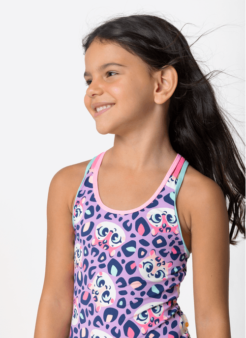 Maiô Com Proteção Solar Menina Onça