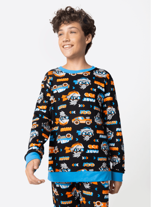 Pijama Manga Longa Ultra Visco Menino Teen Gorila Racing