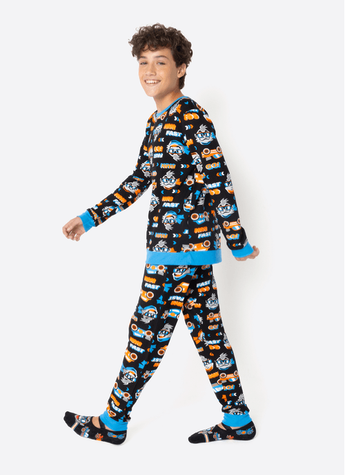 Pijama Manga Longa Ultra Visco Menino Teen Gorila Racing