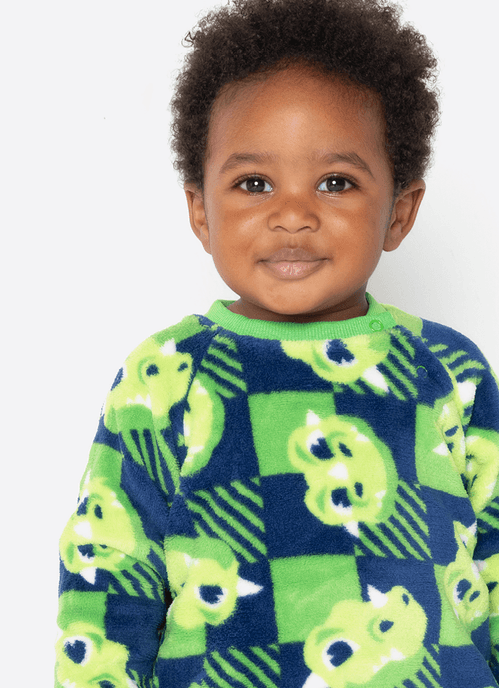 Pijama Manga Longa Soft Bebê Menino Dragão Camping