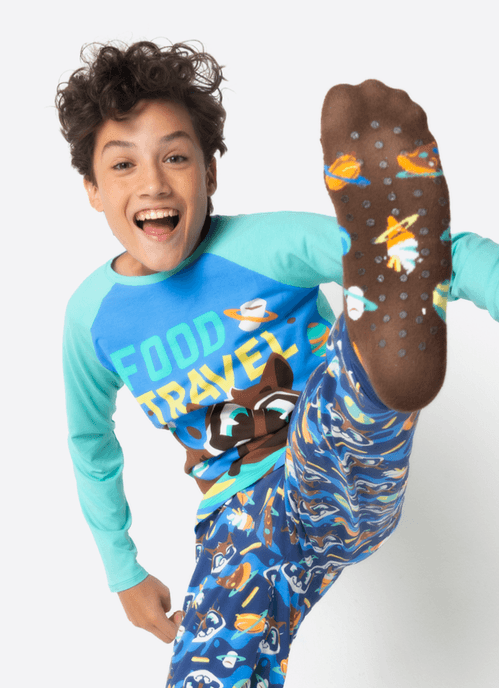 Pijama Manga Longa Menino Teen Guaxinim Chocolate