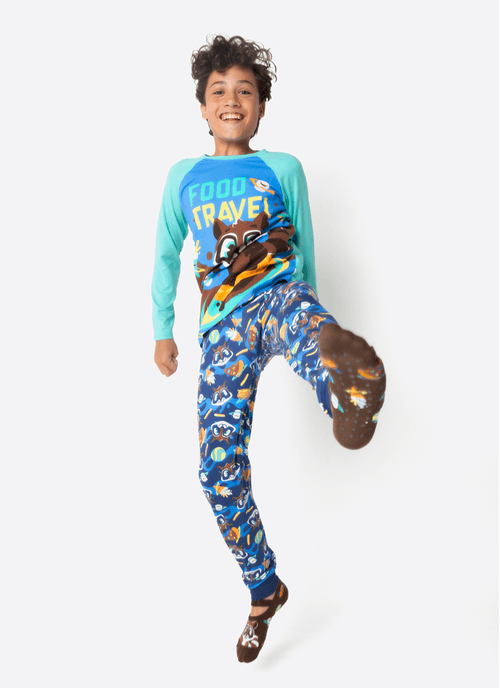 Pijama Manga Longa Menino Teen Guaxinim Chocolate