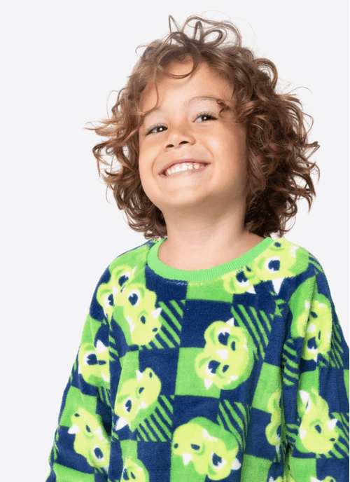 Pijama Manga Longa Soft Menino Dragão Camping