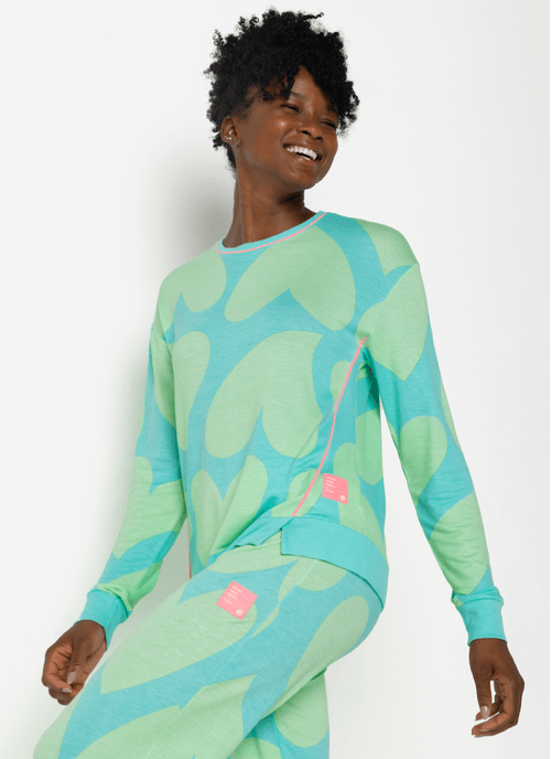 Pijama Manga Longa Ultra Visco Feminino Verde Água