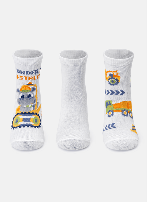Kit com 3 Meias Soquete Bebê Menino Hipopótamo