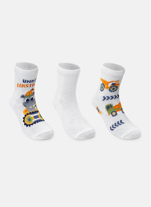 Kit com 3 Meias Soquete Bebê Menino Hipopótamo