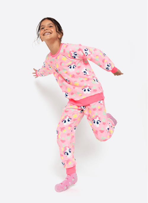 Pijama Manga Longa Soft Menina Unicórnio Encantado