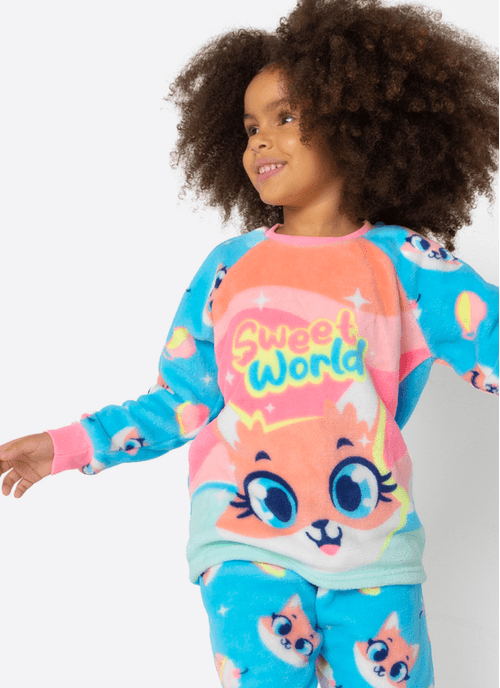 Pijama Manga Longa Soft Menina Raposa Confeiteira