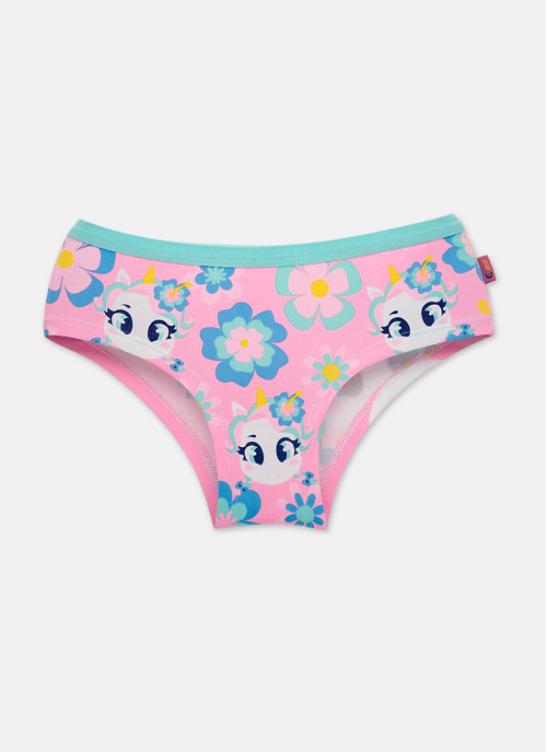 Calcinha Caleçon Algodão Menina Estampada Unicórnio Aloha