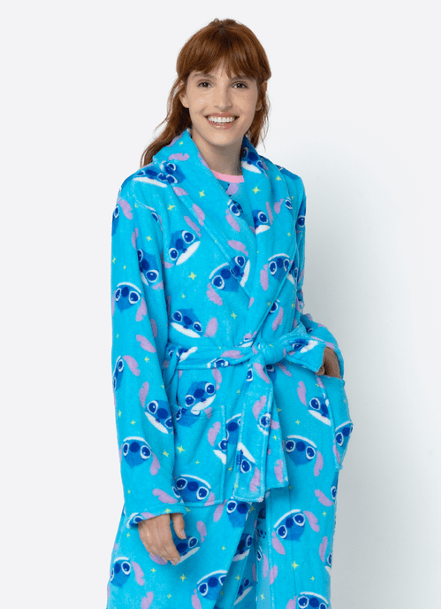 Roupão Manga Longa Soft Feminino Stitch