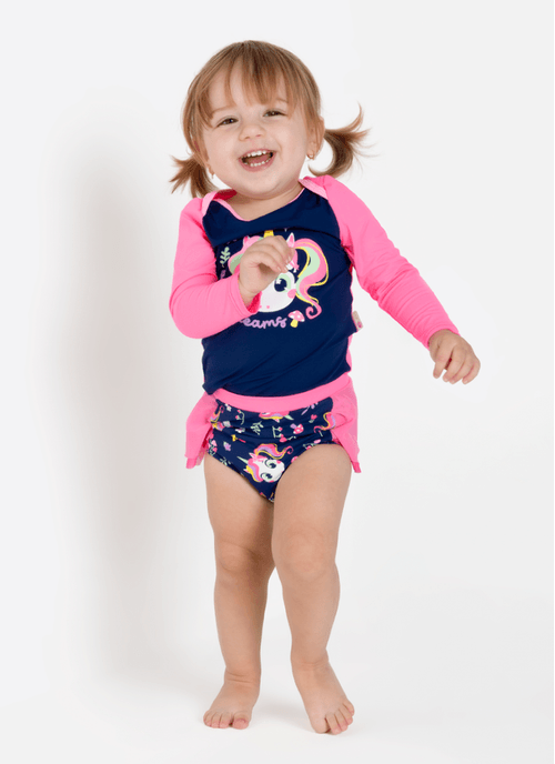 Conjunto Camiseta e Calcinha Bebê Menina Unicórnio Encantado