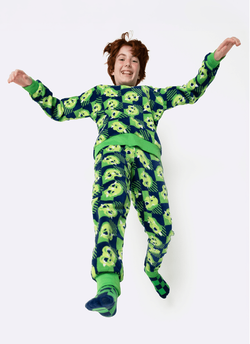 Pijama Manga Longa Soft Menino Teen Dragão Camping