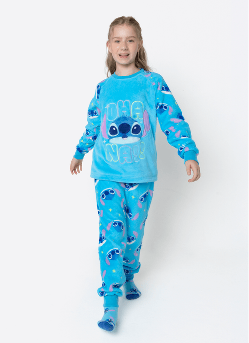 Pijama Manga Longa Soft Unissex Teen Stitch